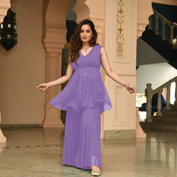 Purple Green Color New Trendy Sharara Suit