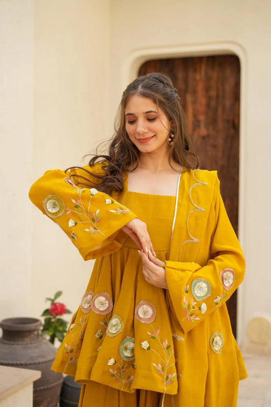 Jassica mustard sharara set