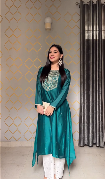 Designer Party Wear teal suit