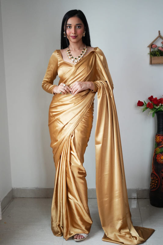 Super Hit Ready To Wear Just One Minute To Wear Golden